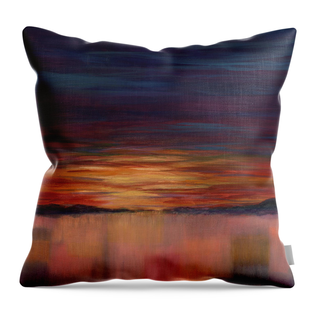 Sunset Throw Pillow featuring the painting Sweet Dreams by Listen To Your Horse