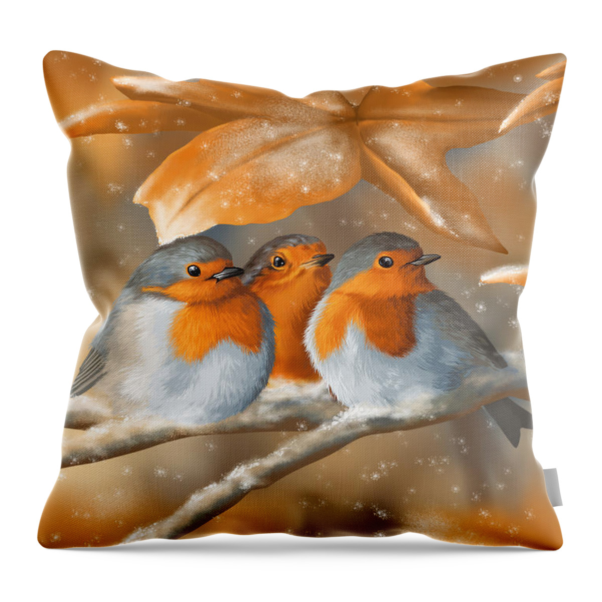 Winter Throw Pillow featuring the painting Sweet nature by Veronica Minozzi