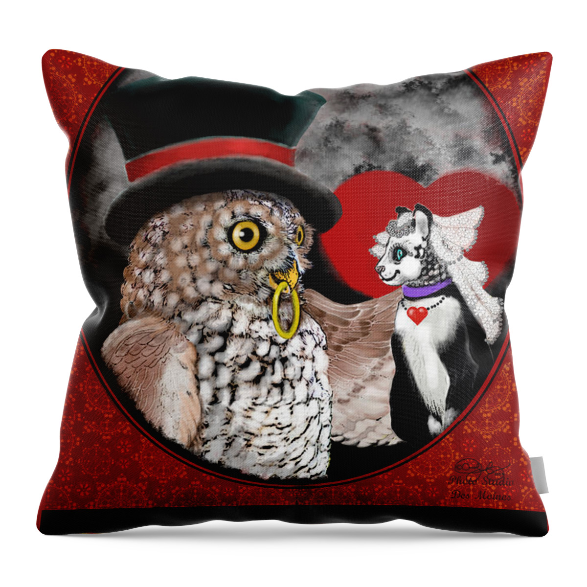 Sweethearts Throw Pillow featuring the digital art Sweet Sweethearts by Carol Jacobs