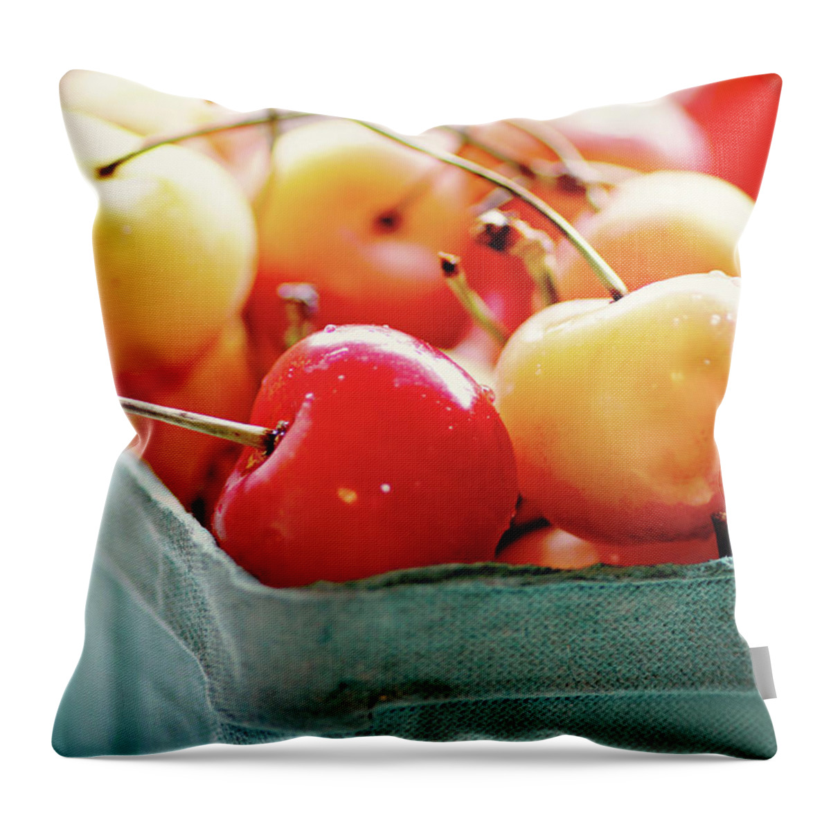 Cherry Throw Pillow featuring the photograph Sweet Treat by Amber Aiken Photography