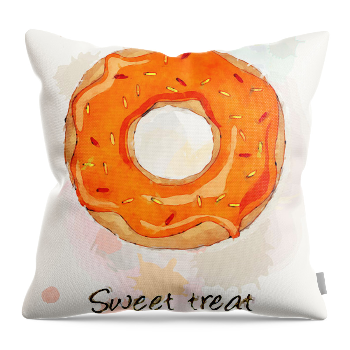 Watercolor Throw Pillow featuring the photograph Sweet treat orange by Jane Rix