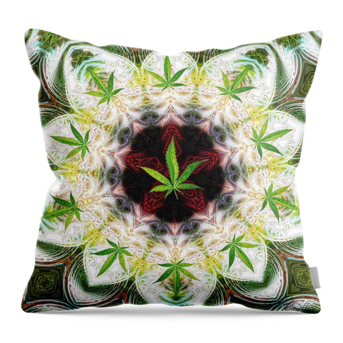Mandala Throw Pillow featuring the digital art Sweetleaf Mandala by Diana Haronis
