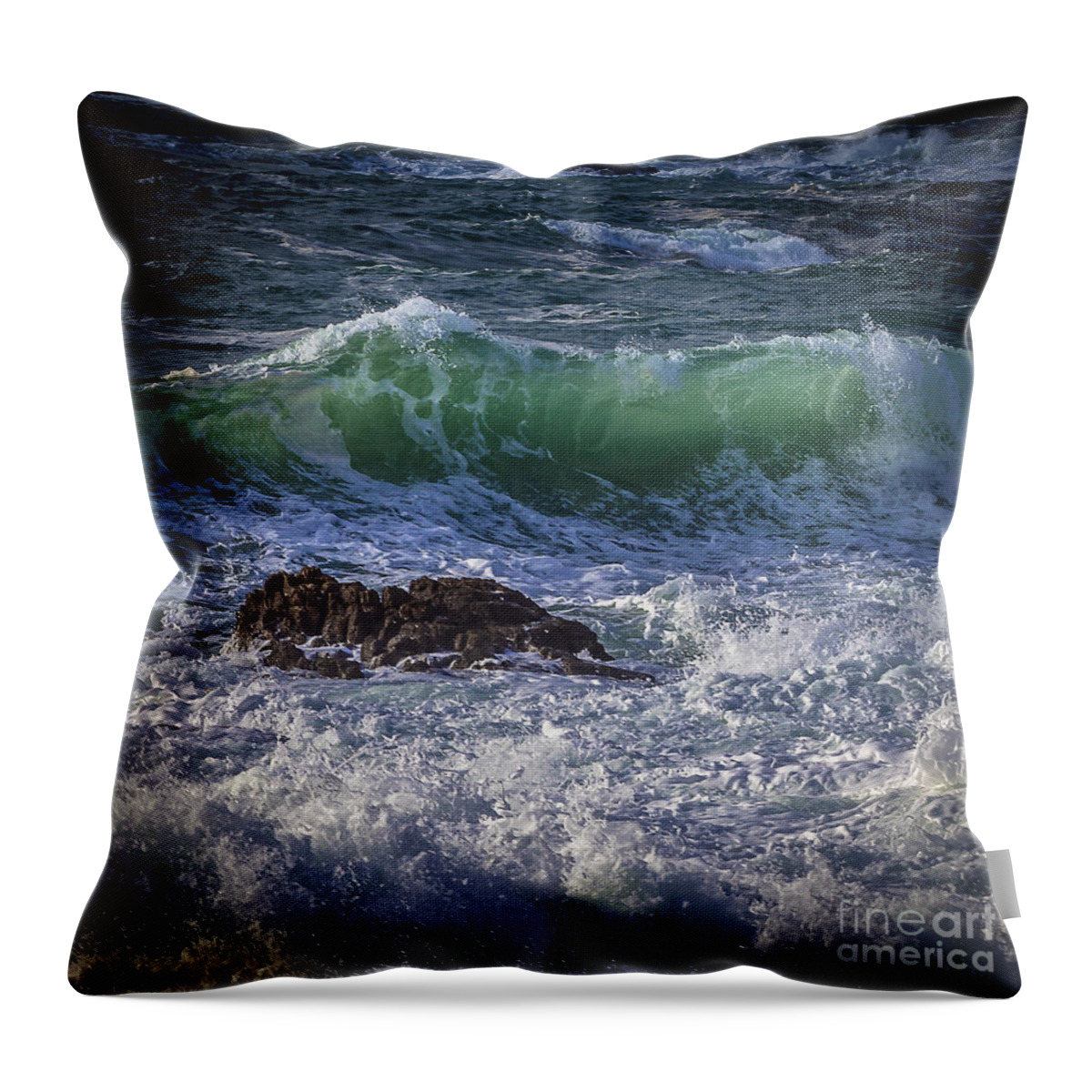 Ferrol Throw Pillow featuring the photograph Swells in Doninos Beach Galicia Spain by Pablo Avanzini
