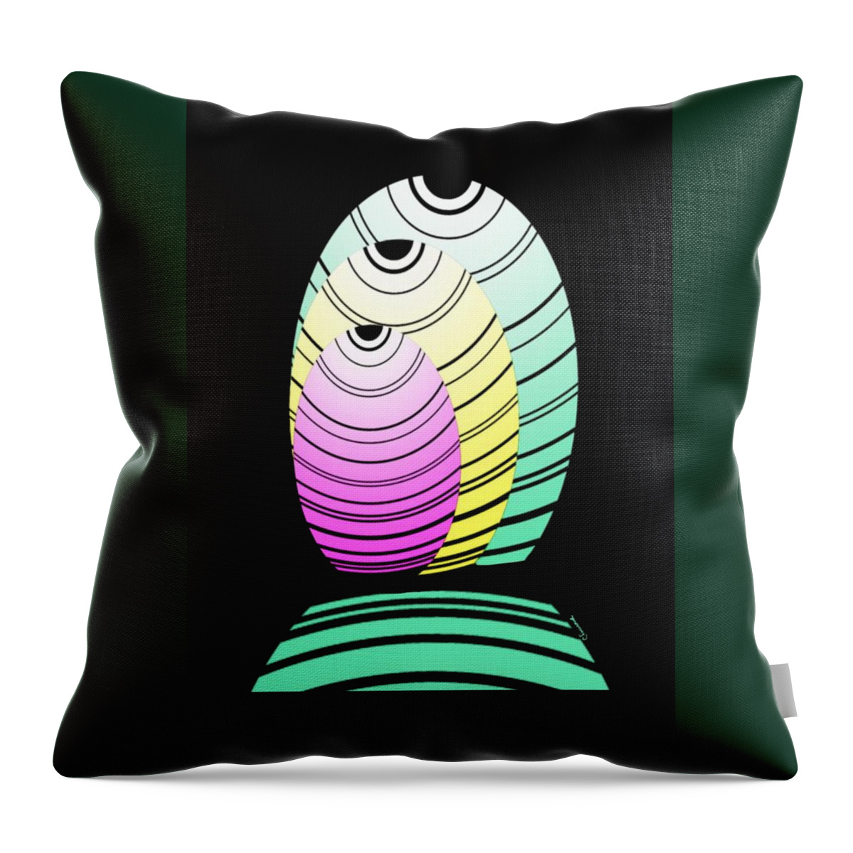 Graphic Fish Throw Pillow featuring the digital art Swim swim by Christine Fournier