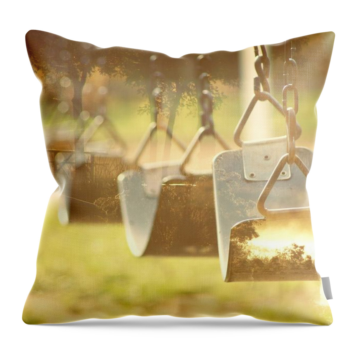 Swing. Nature Throw Pillow featuring the photograph Swing with Nature by Treesha Duncan