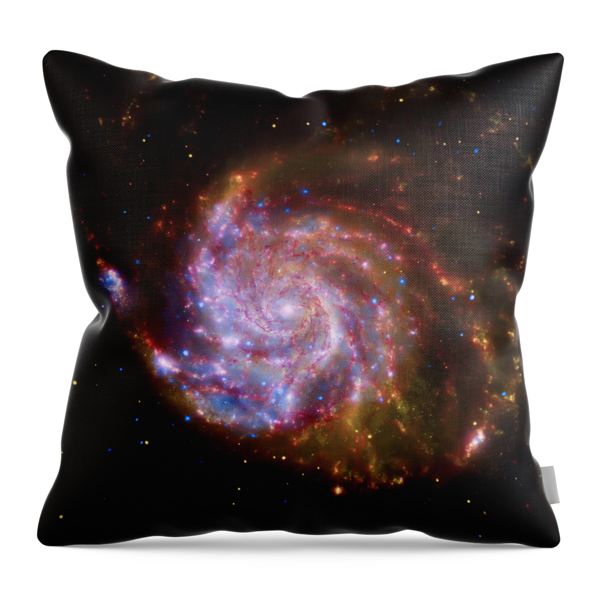 Universe Throw Pillow featuring the photograph Swirling Red Galaxy by Jennifer Rondinelli Reilly - Fine Art Photography