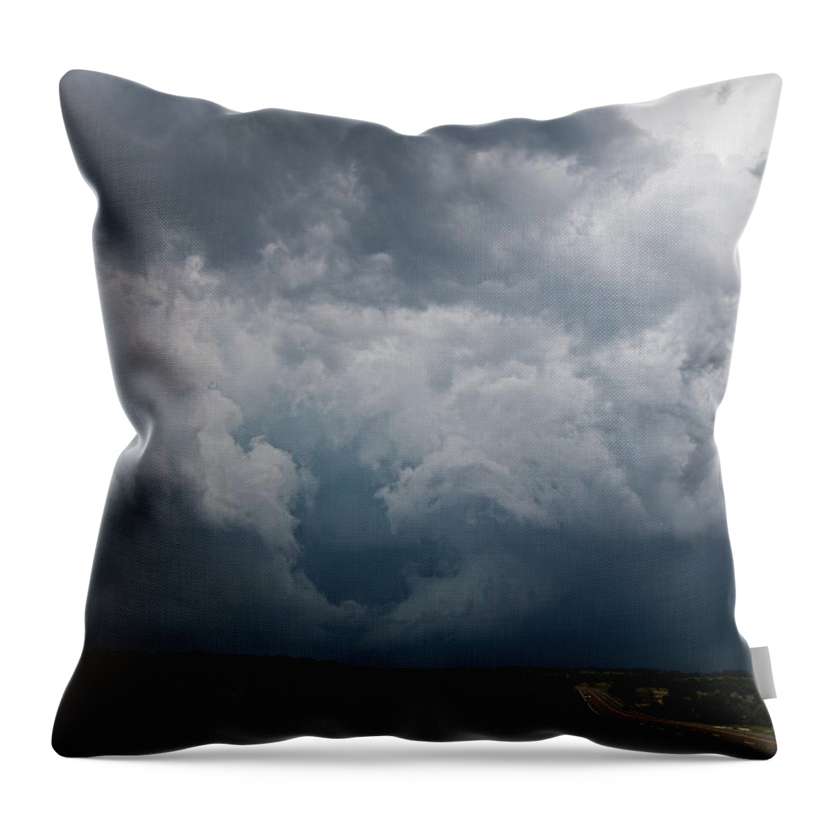 Nature Throw Pillow featuring the photograph Swirling Storm by Ronnie Prcin