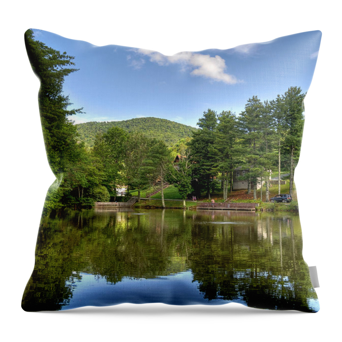 Swiss Throw Pillow featuring the photograph Swiss Mountain Lake by David Hart