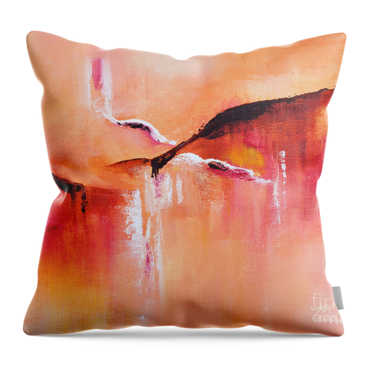 Synchronicity Throw Pillow featuring the painting Synchronicity by Michelle Constantine