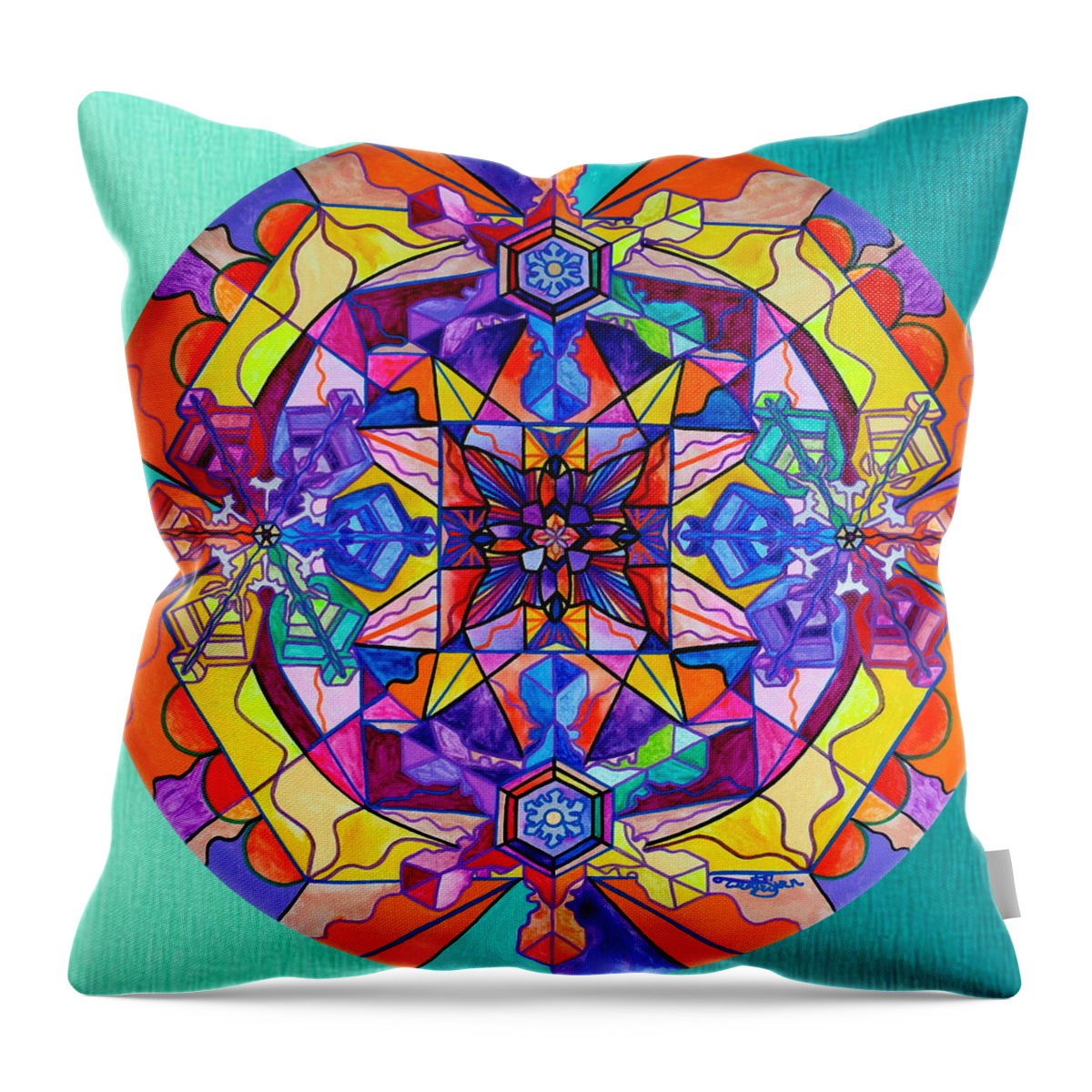 Vibration Throw Pillow featuring the painting Synchronicity by Teal Eye Print Store