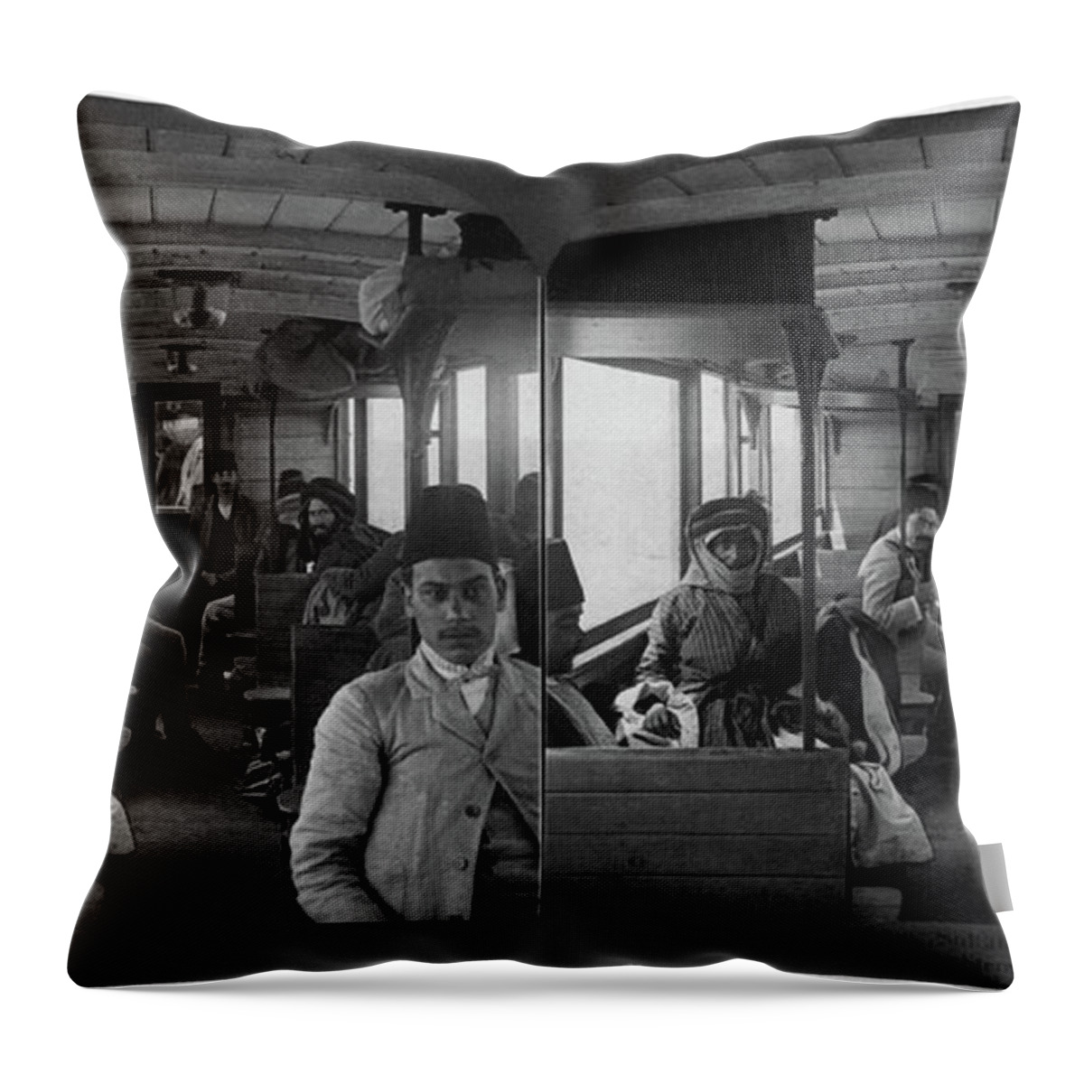 1908 Throw Pillow featuring the painting Syria Train, C1908 by Granger