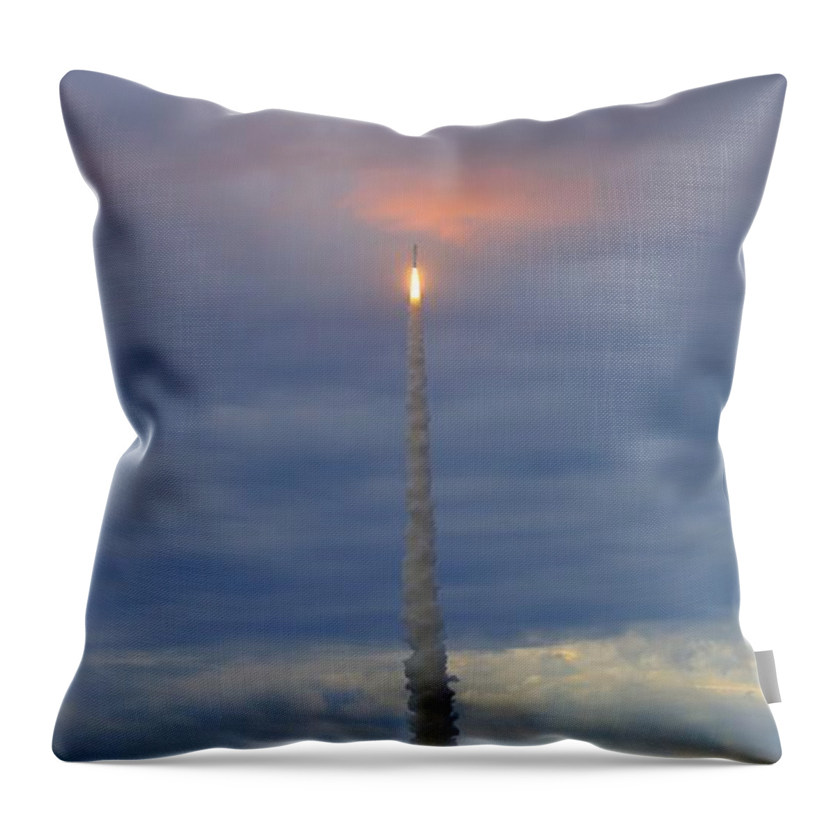 Launch Throw Pillow featuring the photograph T plus 00-00-21 by R B Harper