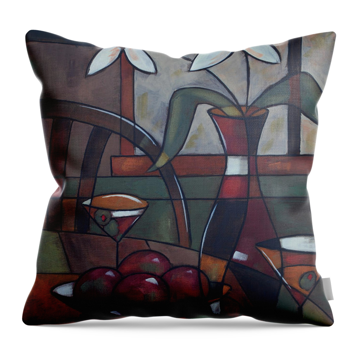 Dining Throw Pillow featuring the painting Table 42 by Glenn Pollard