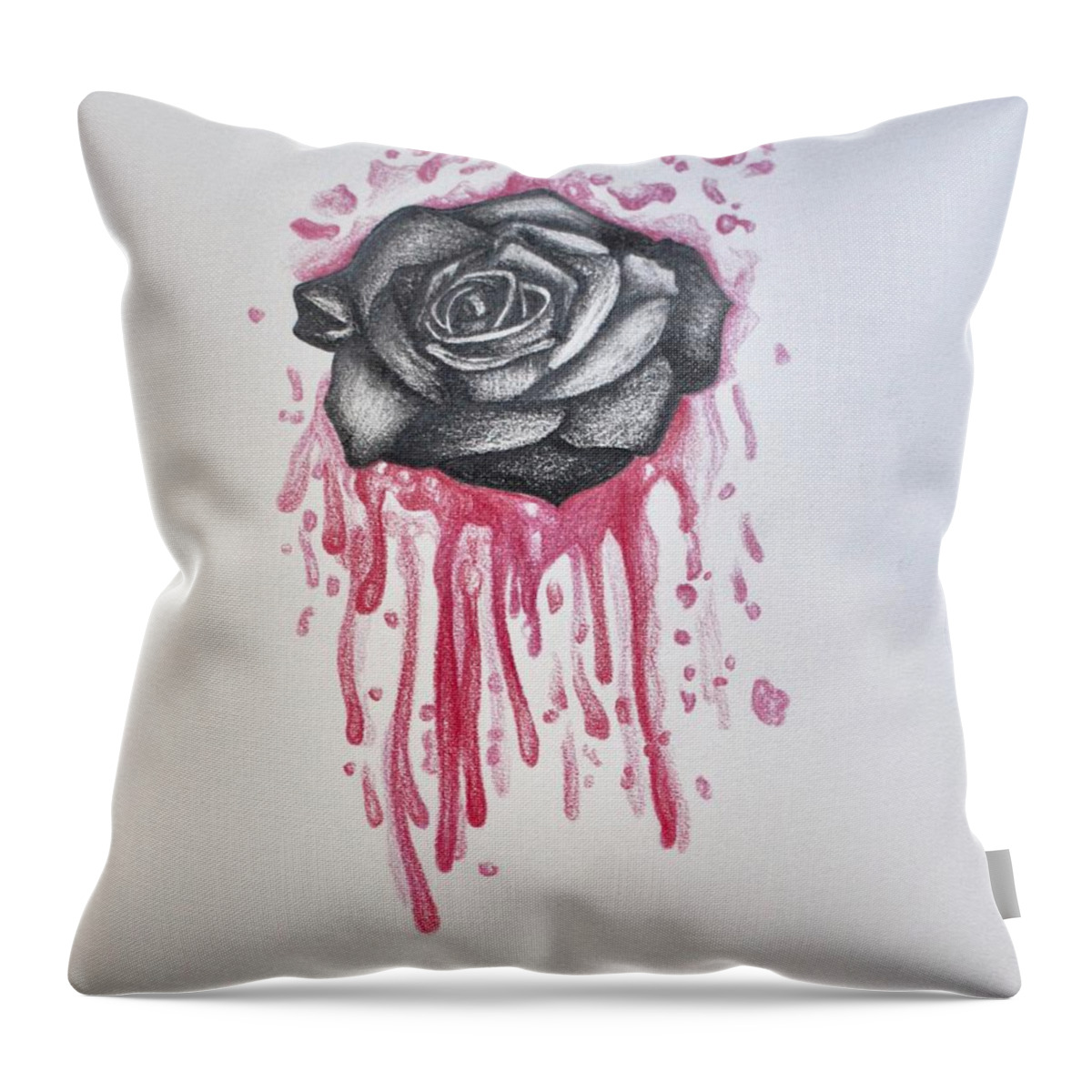 Rose Throw Pillow featuring the photograph Tainted Rose by Catherine