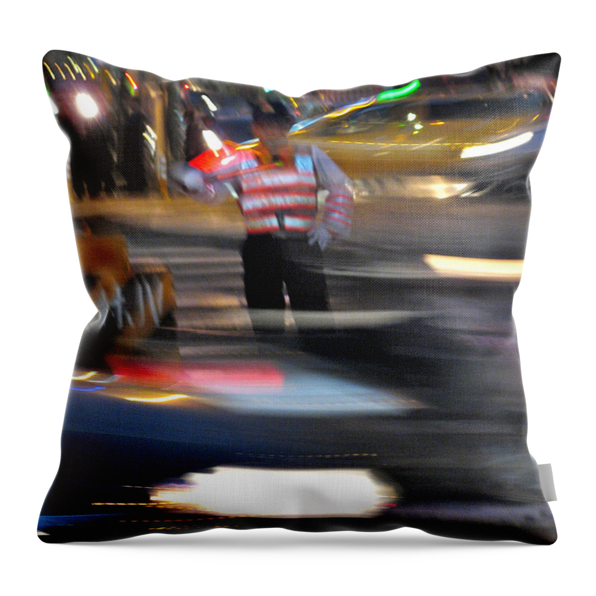 Night Throw Pillow featuring the photograph Taipei Traffic by Christopher Plummer