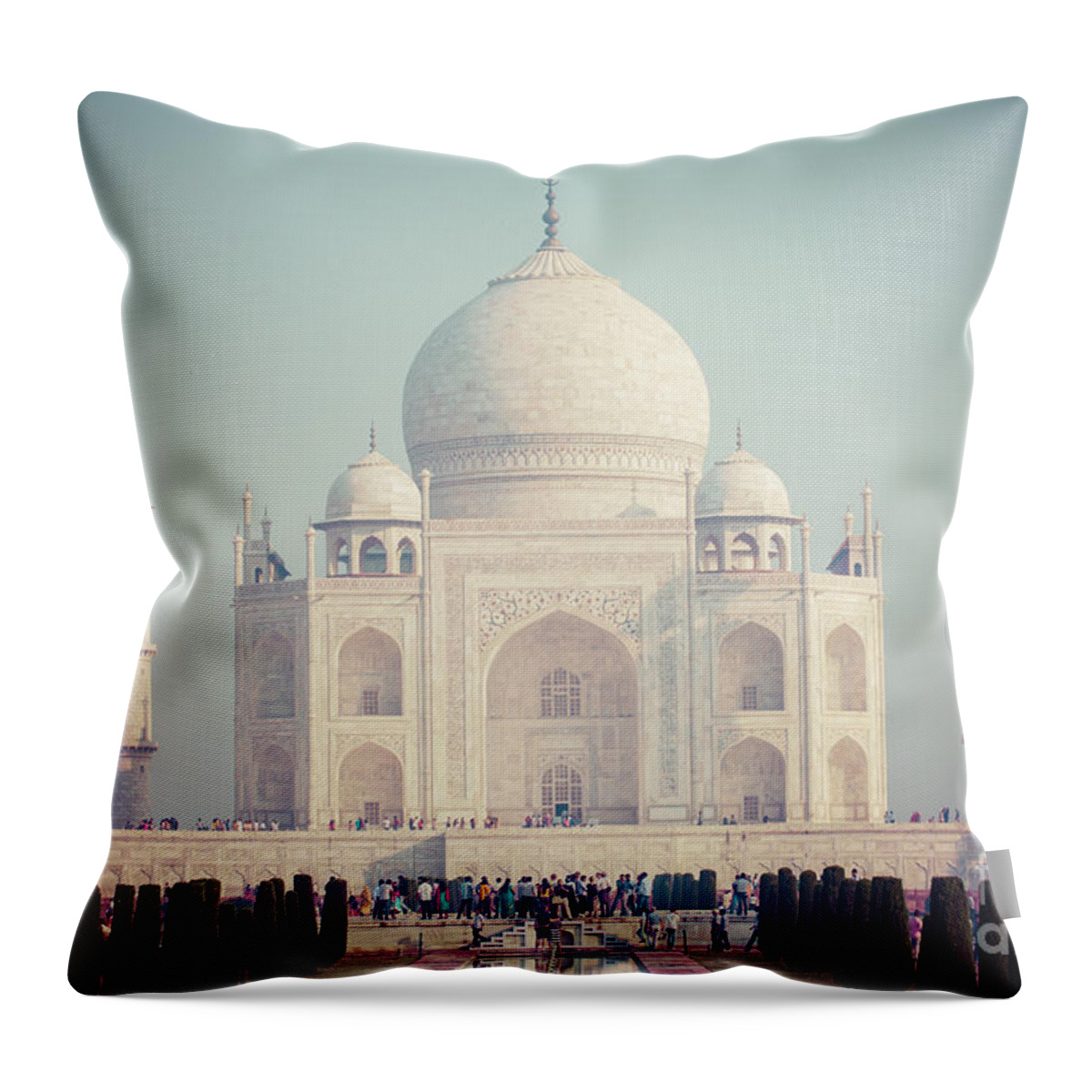 India Throw Pillow featuring the photograph Taj Mahal by Mariusz Prusaczyk