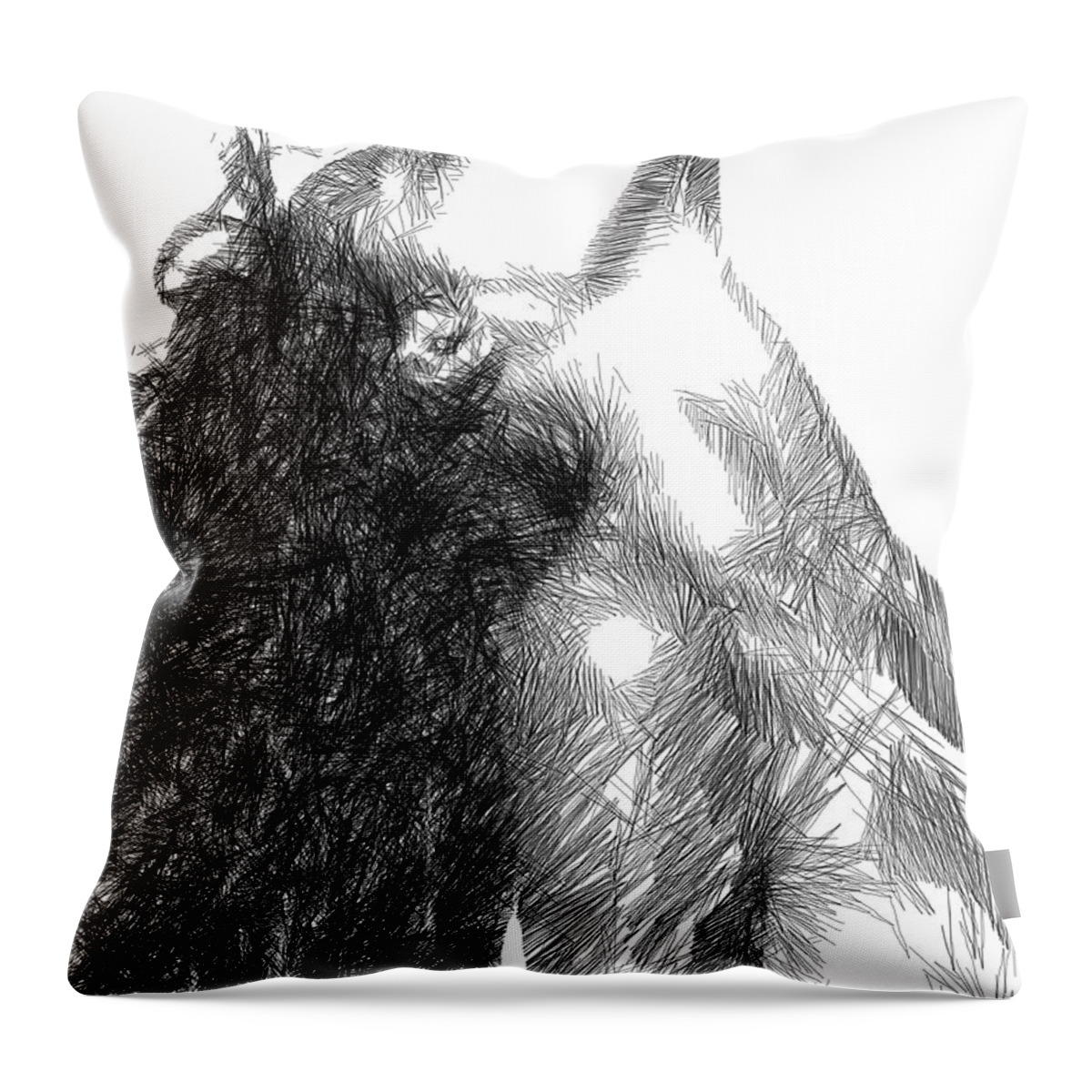 Ink Drawing Throw Pillow featuring the digital art Take it all In by Rafael Salazar