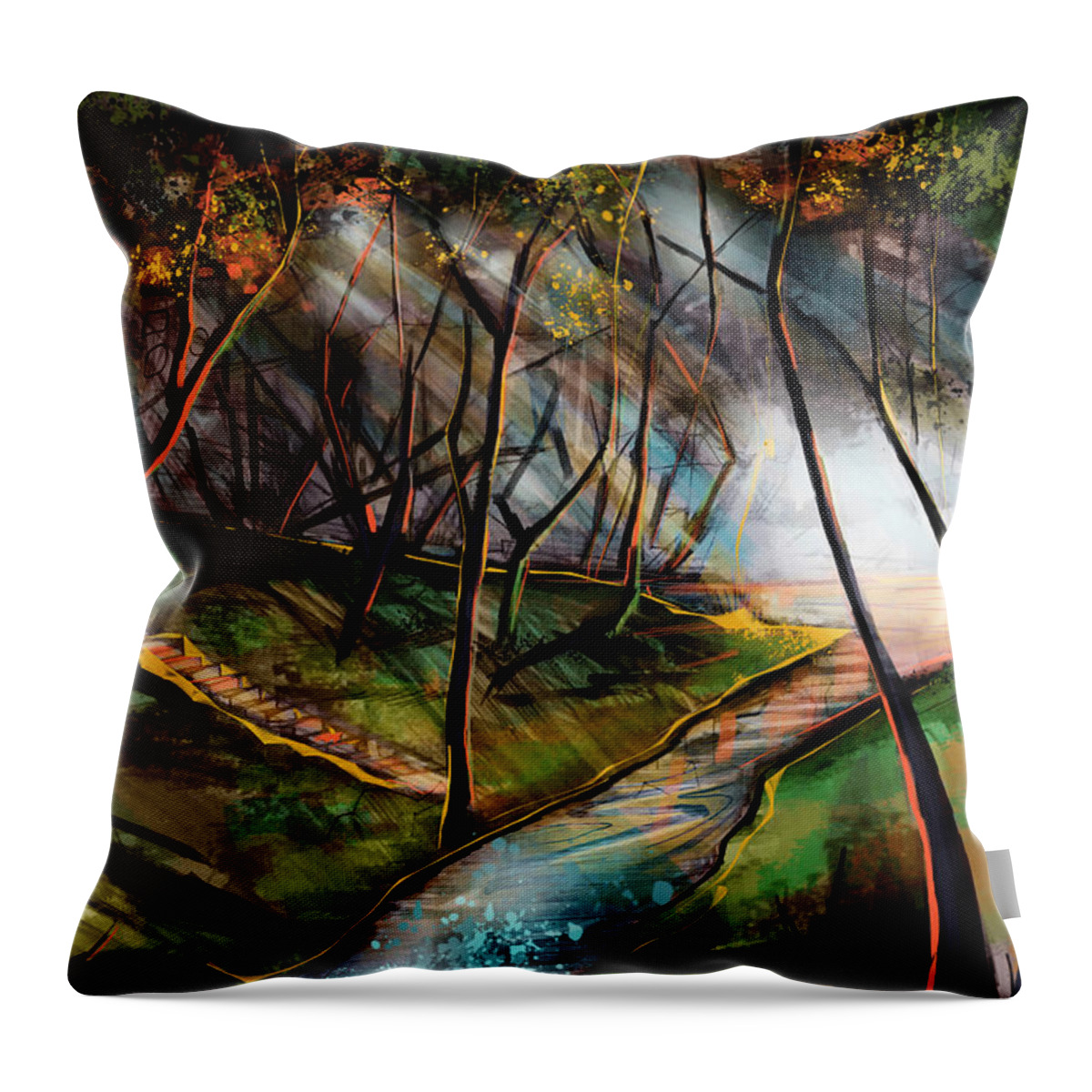 Take Me To The River Throw Pillow featuring the painting Take Me To The River by John Gholson