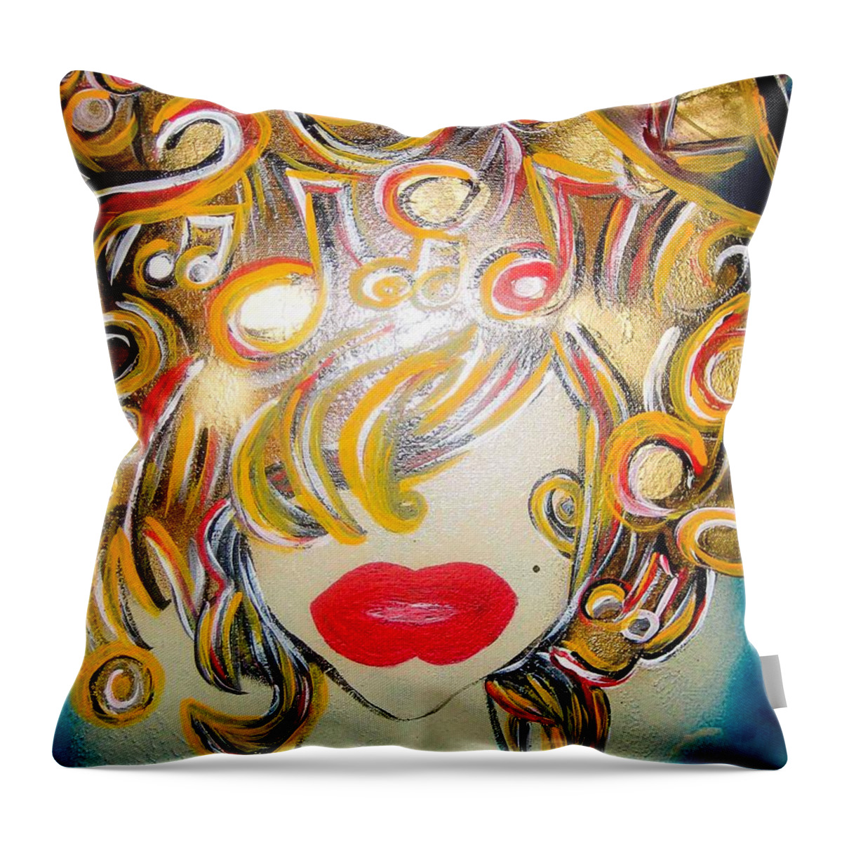 Art Throw Pillow featuring the mixed media Take Notes by Artista Elisabet