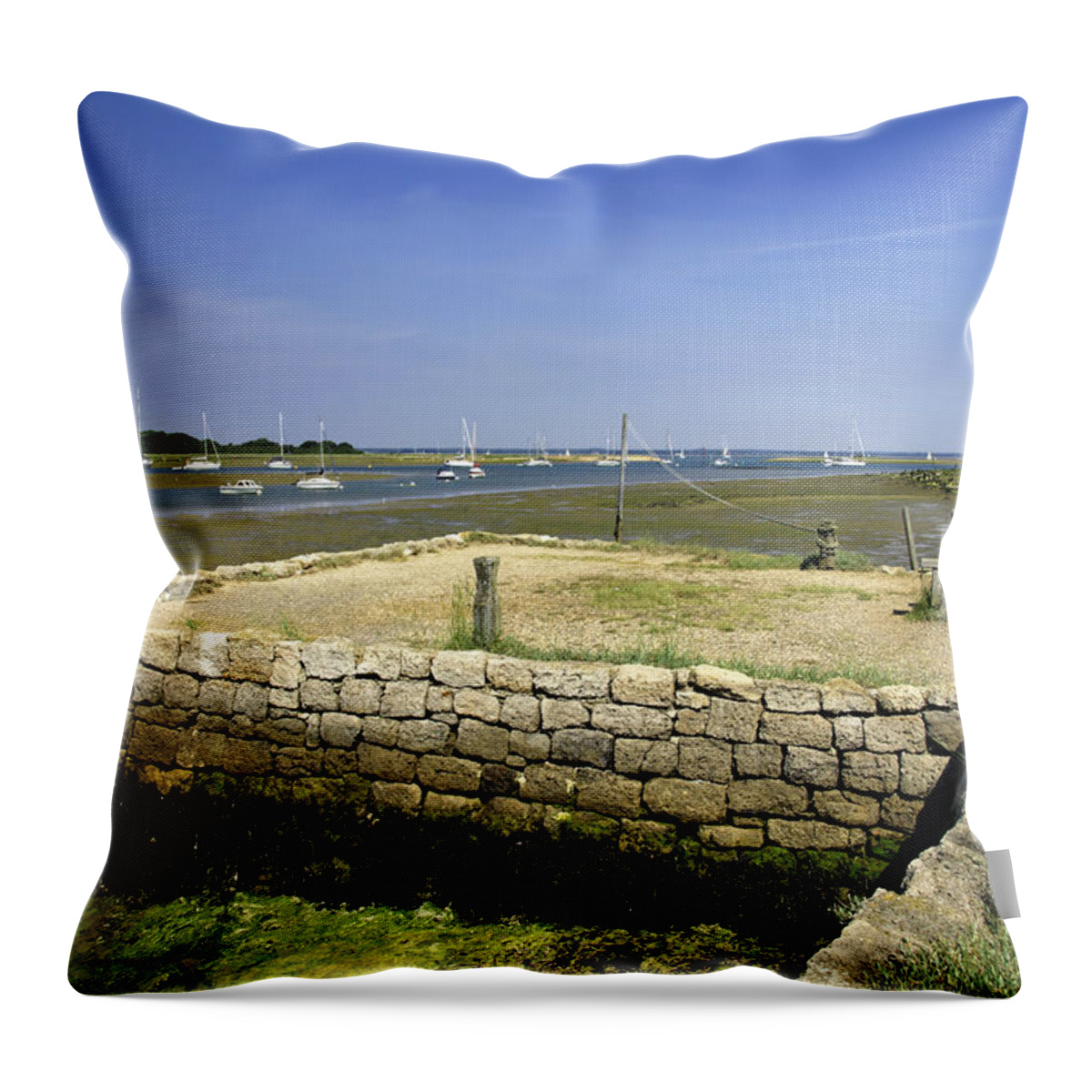 Britain Throw Pillow featuring the photograph Taking In The View - from Newtown Quay by Rod Johnson