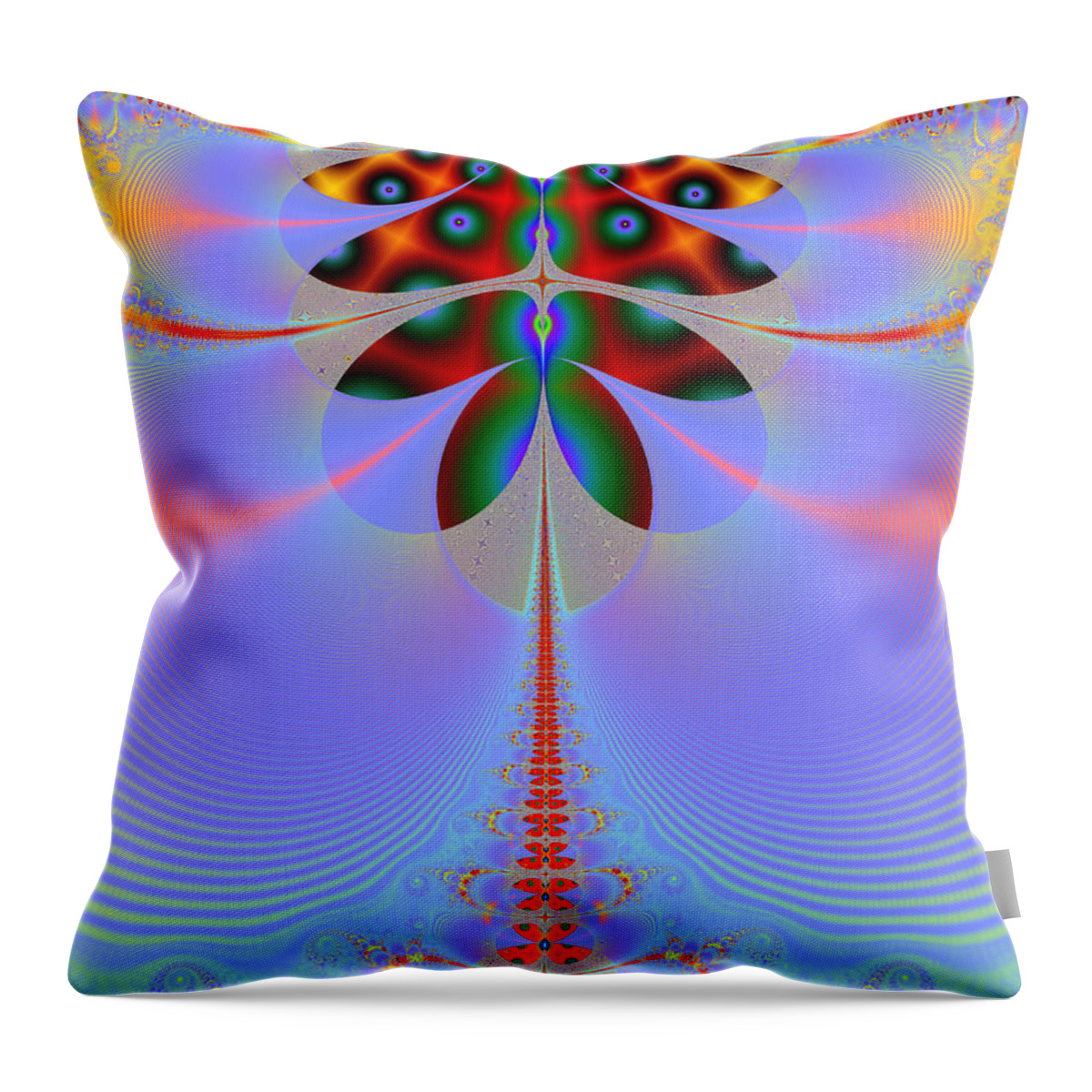 Abstract Throw Pillow featuring the digital art Tale of the Dragonfly by Wendy J St Christopher