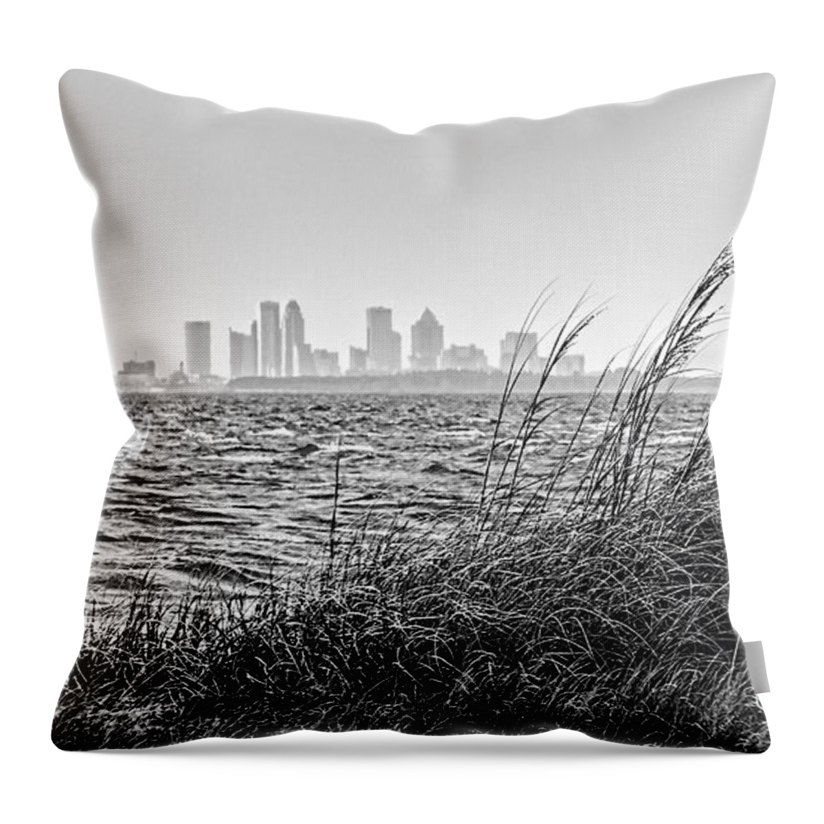 Tampa Bay Throw Pillow featuring the photograph Tampa Across The Bay by Marvin Spates