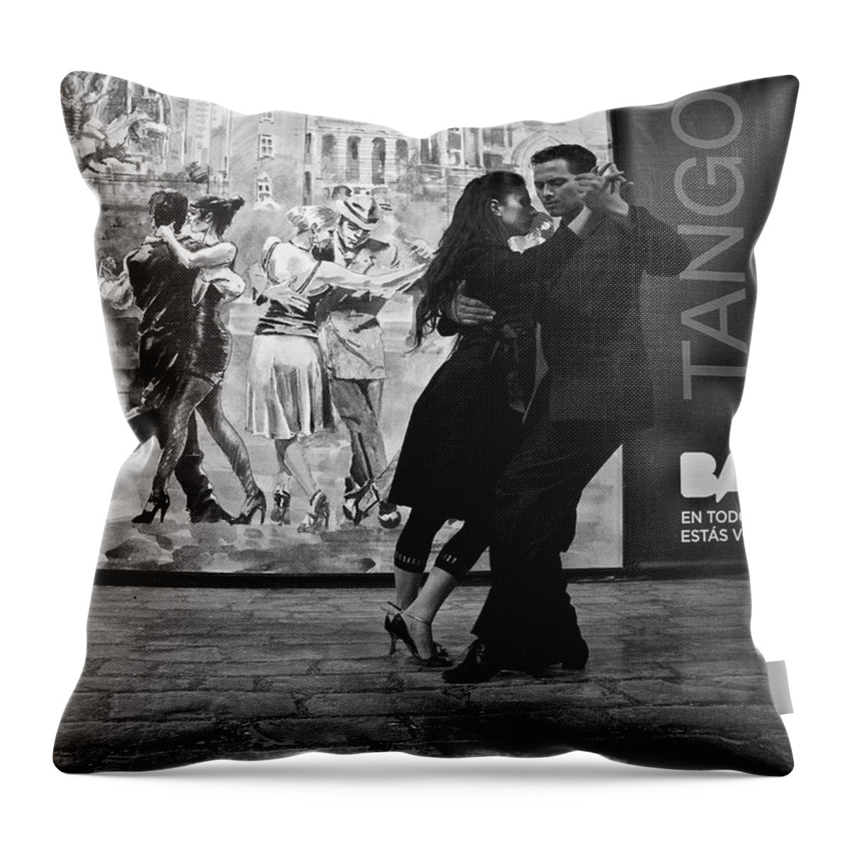 Tango Throw Pillow featuring the photograph Tango Dancers in Buenos Aires by Venetia Featherstone-Witty