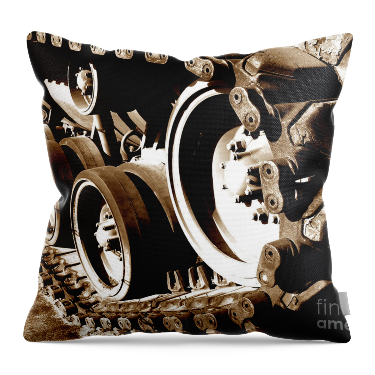 Patton Throw Pillow featuring the photograph Tank Tracks by Olivier Le Queinec