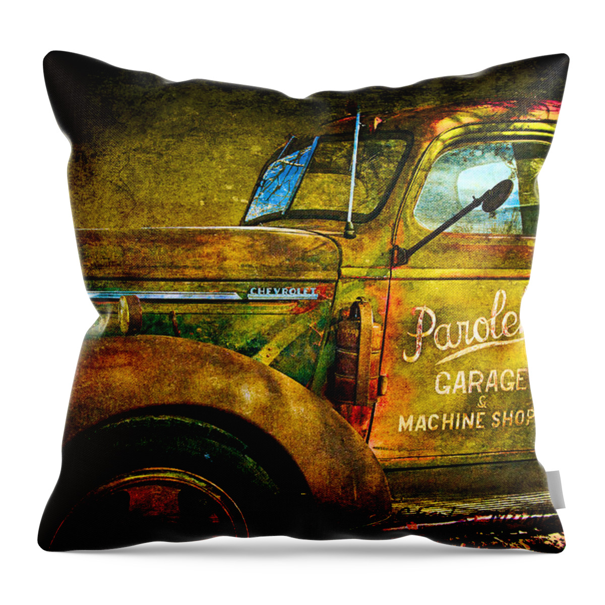 Santa Throw Pillow featuring the photograph Taos Chevy II by Charles Muhle
