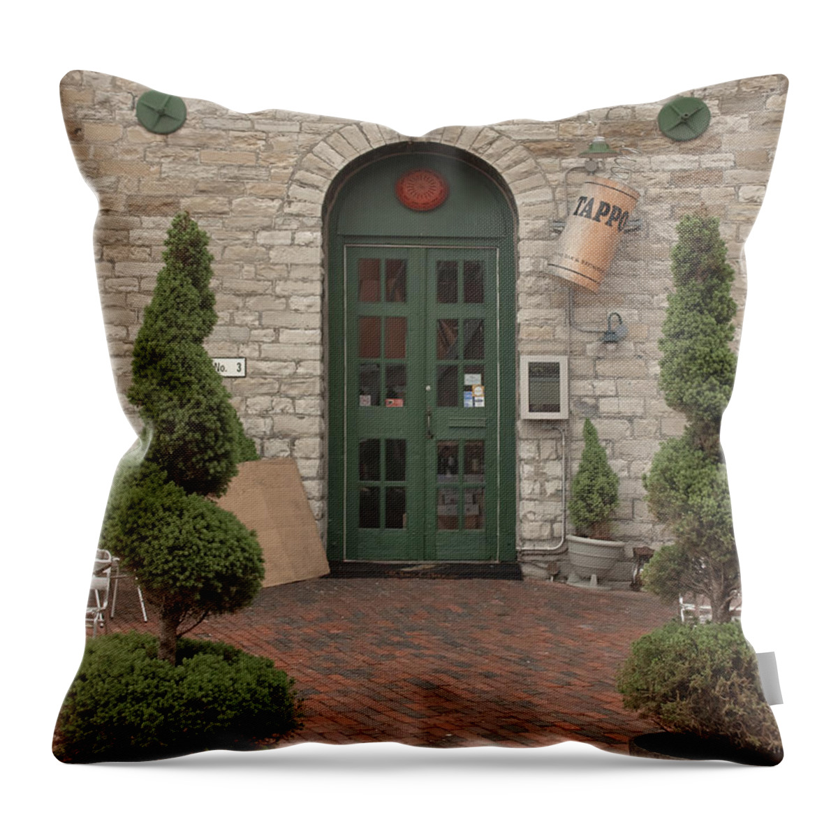 Art District Throw Pillow featuring the photograph Tappo Or Not Tappo by Hany J