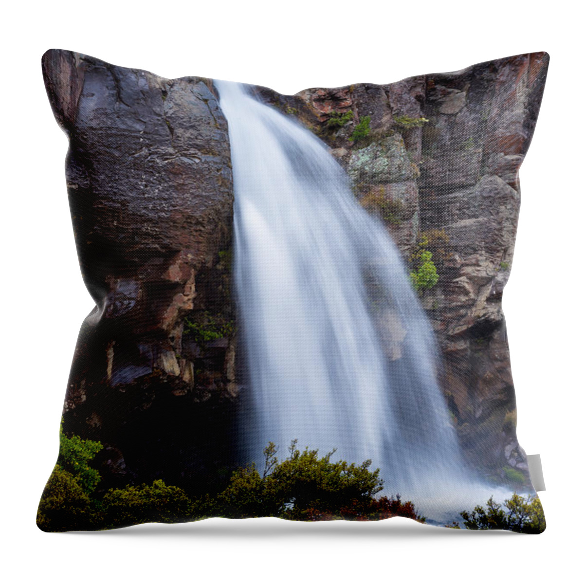 New Zealand Throw Pillow featuring the photograph Taranaki Falls by Weir Here And There