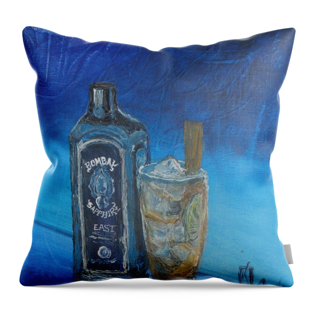 Drink Throw Pillow featuring the painting Tasty by Lee Stockwell