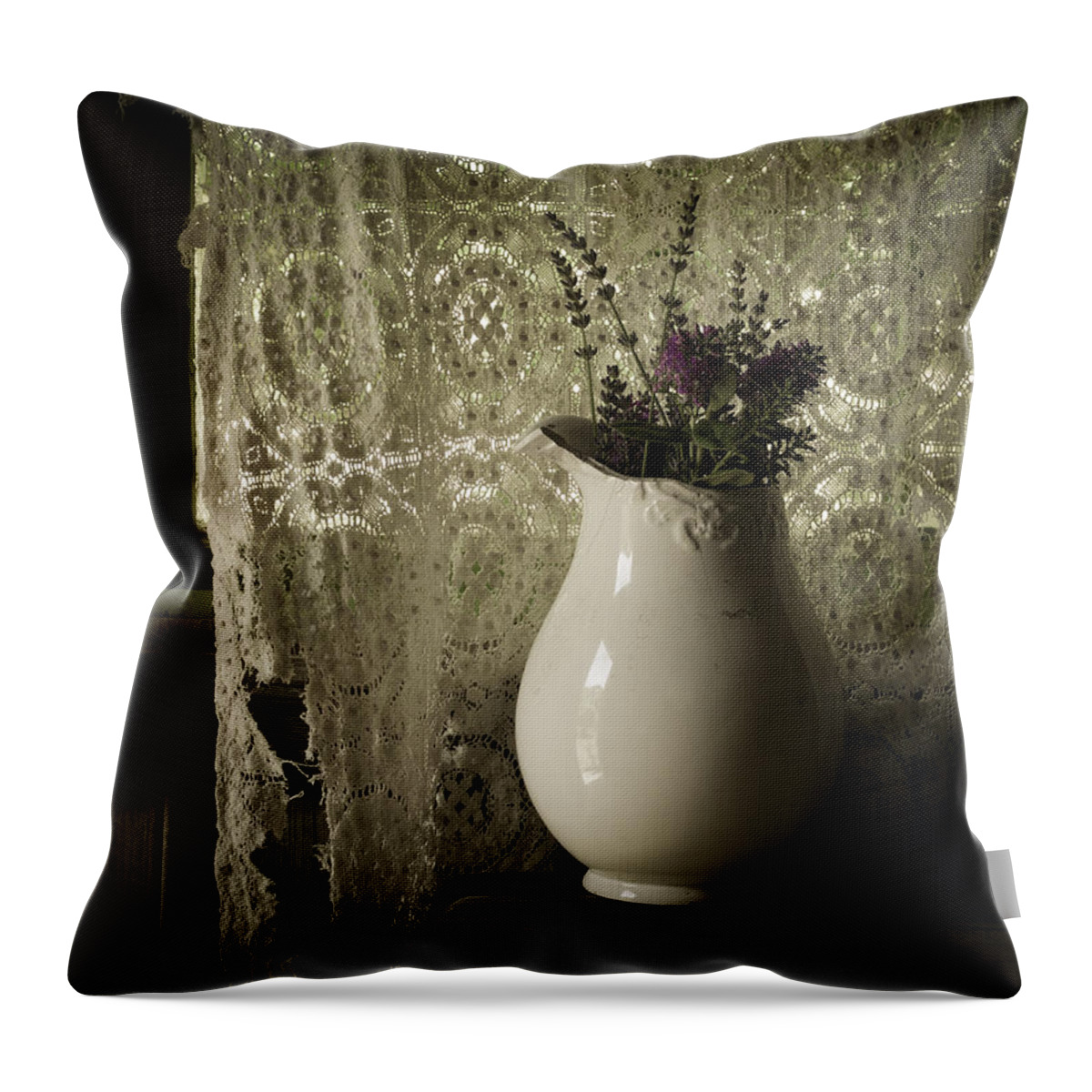 Lavender Throw Pillow featuring the photograph Tattered by Amy Weiss