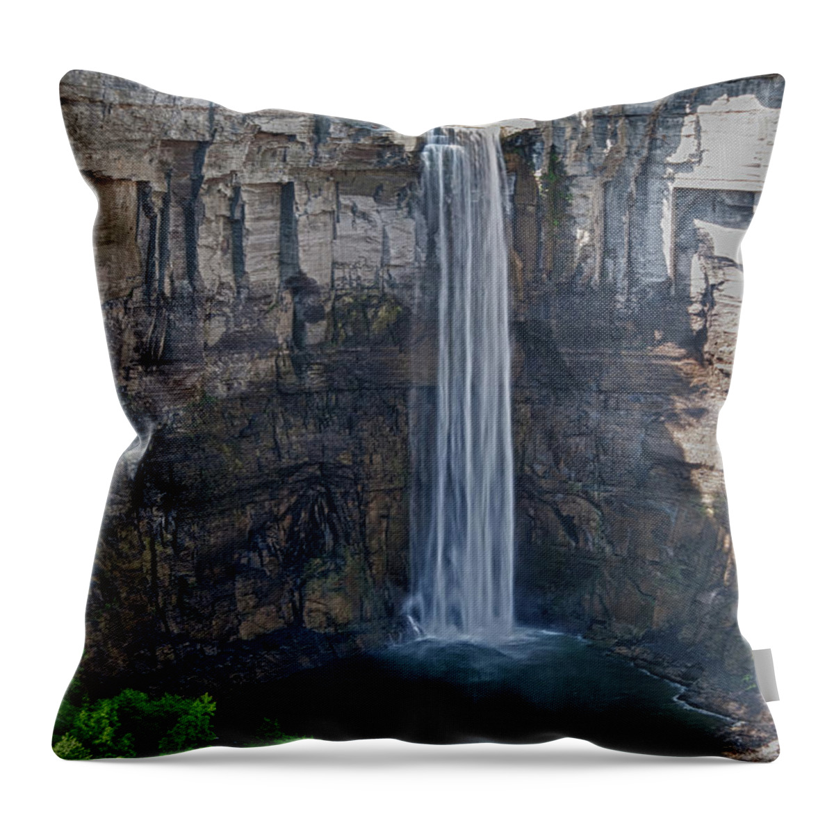 Water Throw Pillow featuring the photograph Taughannock Falls 0453 by Guy Whiteley