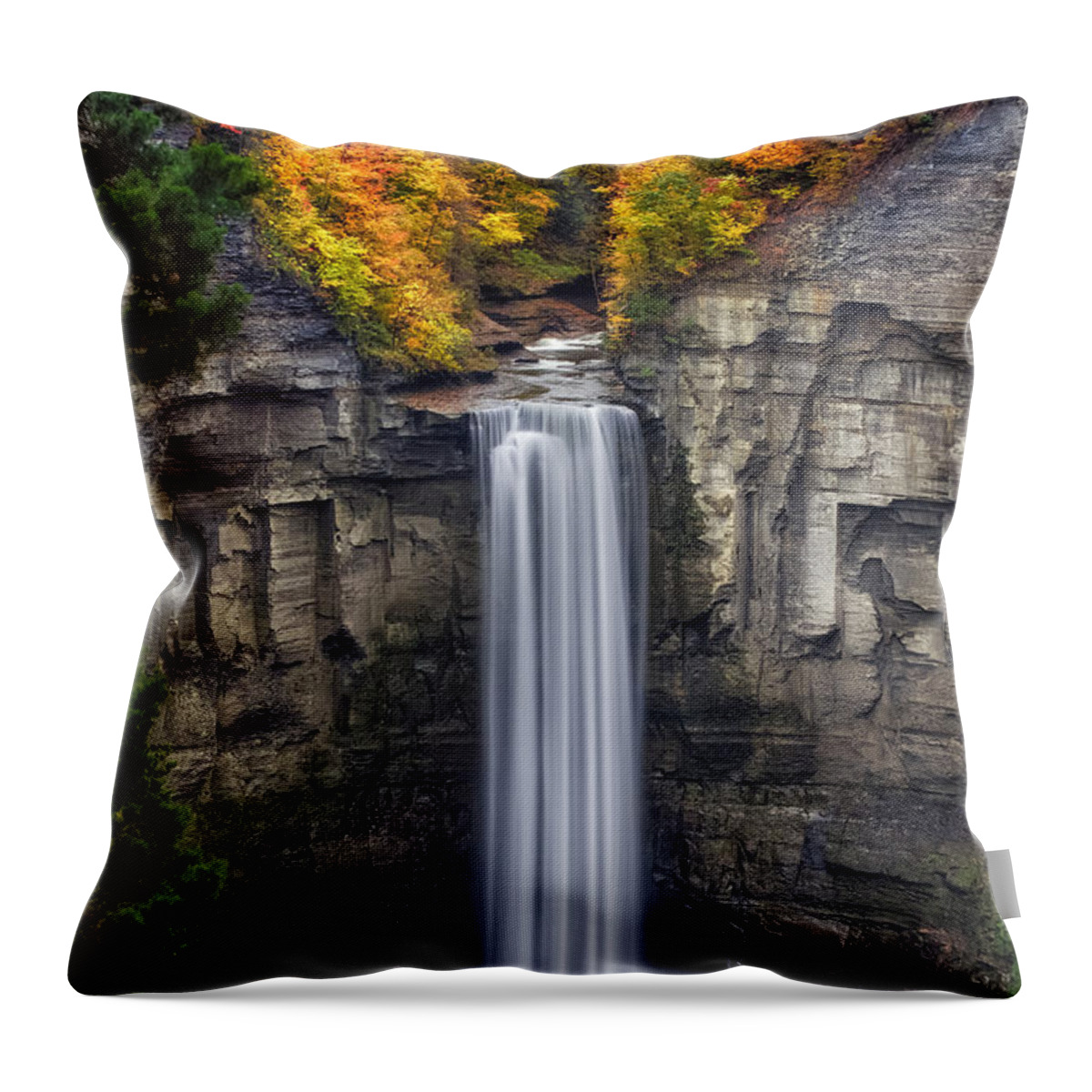 Taughannock Falls Throw Pillow featuring the photograph Taughannock by Mark Papke