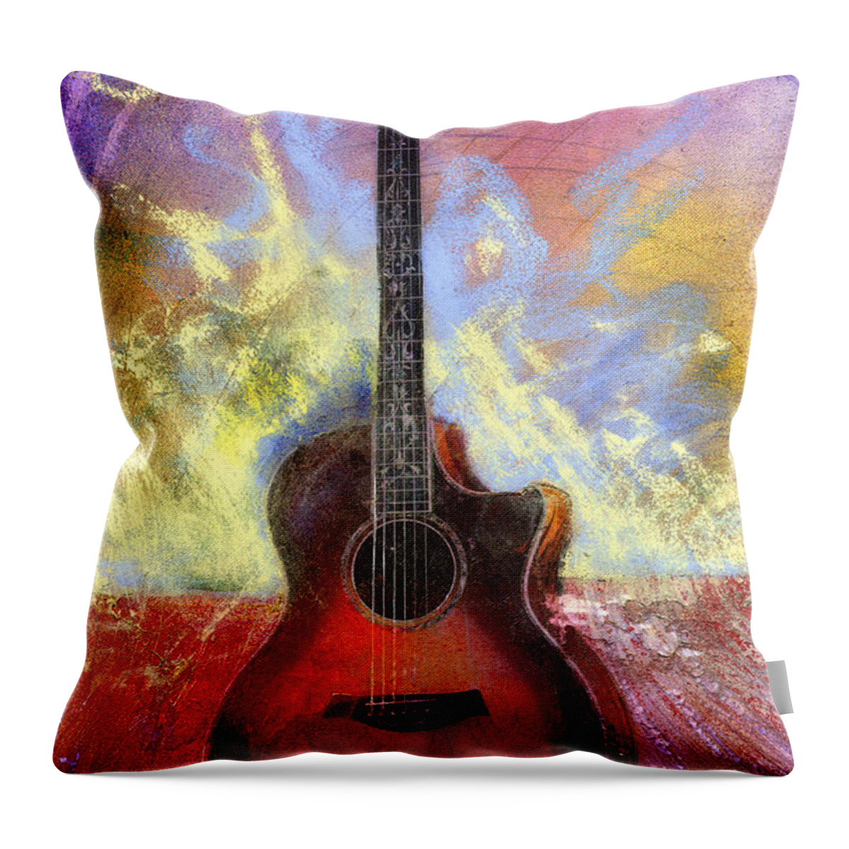 Guitar Throw Pillow featuring the painting Taylor by Andrew King