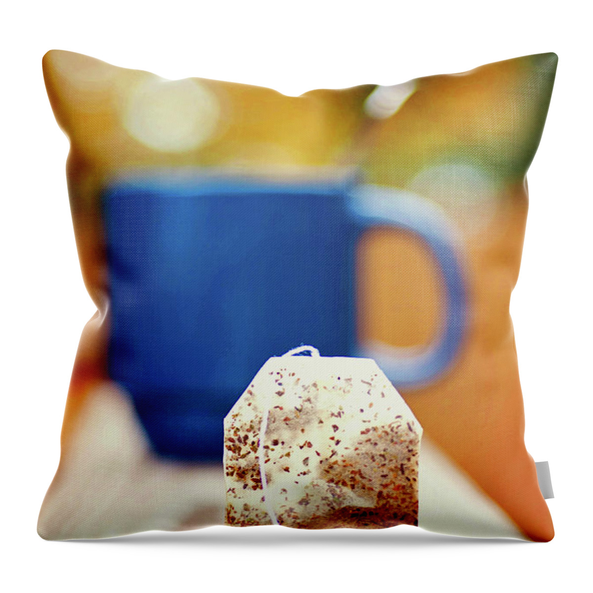 Spoon Throw Pillow featuring the photograph Tea Bag by Kristal O'neal