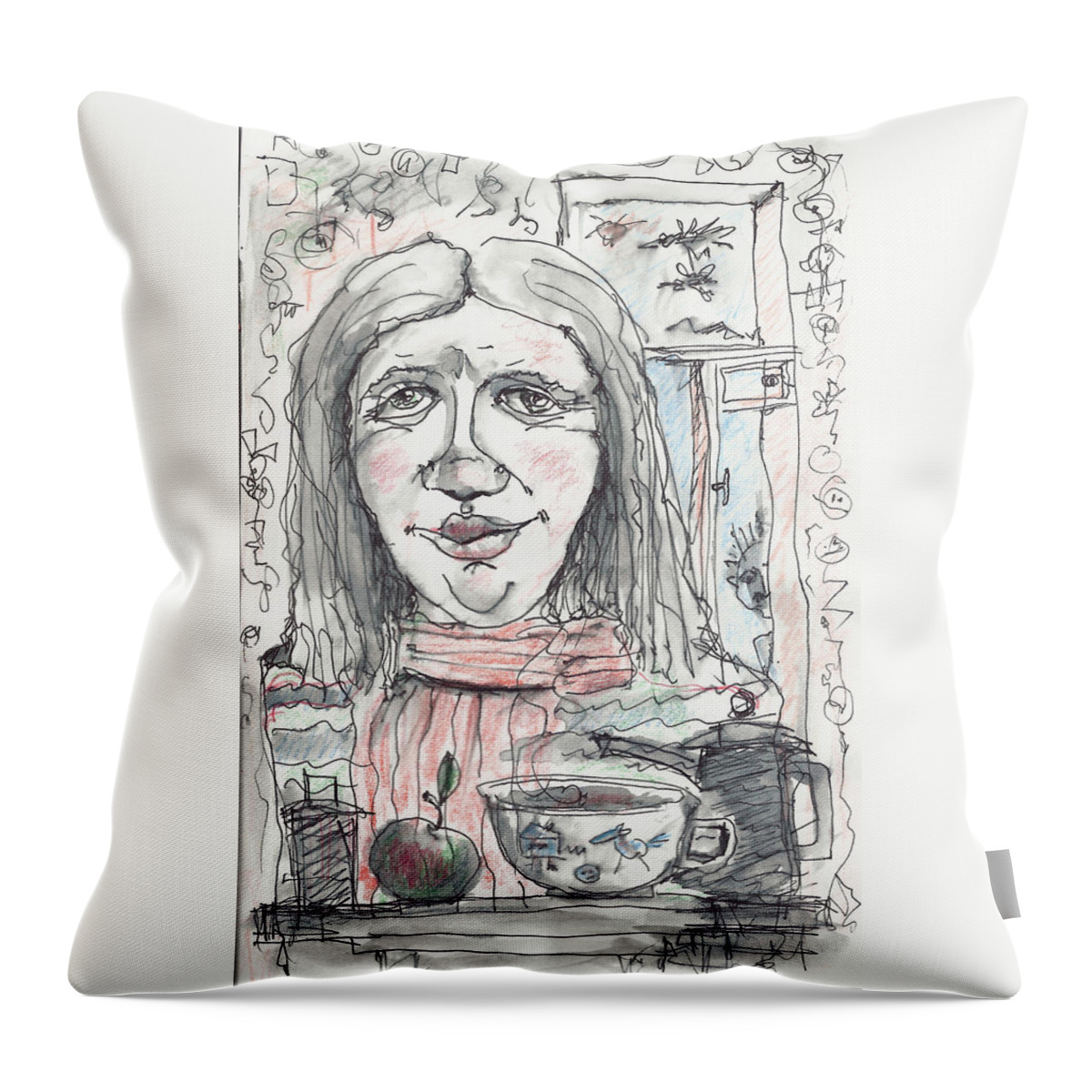 Fun Throw Pillow featuring the painting Tea time 6 by Maxim Komissarchik