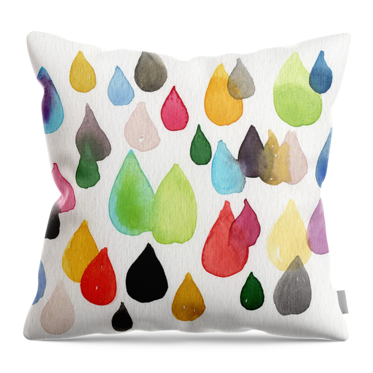 Rainbow Throw Pillow featuring the painting Tears Of An Artist by Linda Woods