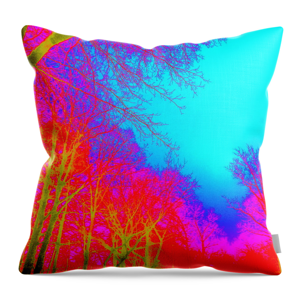 Trees Throw Pillow featuring the photograph Technicolor Fantasy by Pamela Hyde Wilson