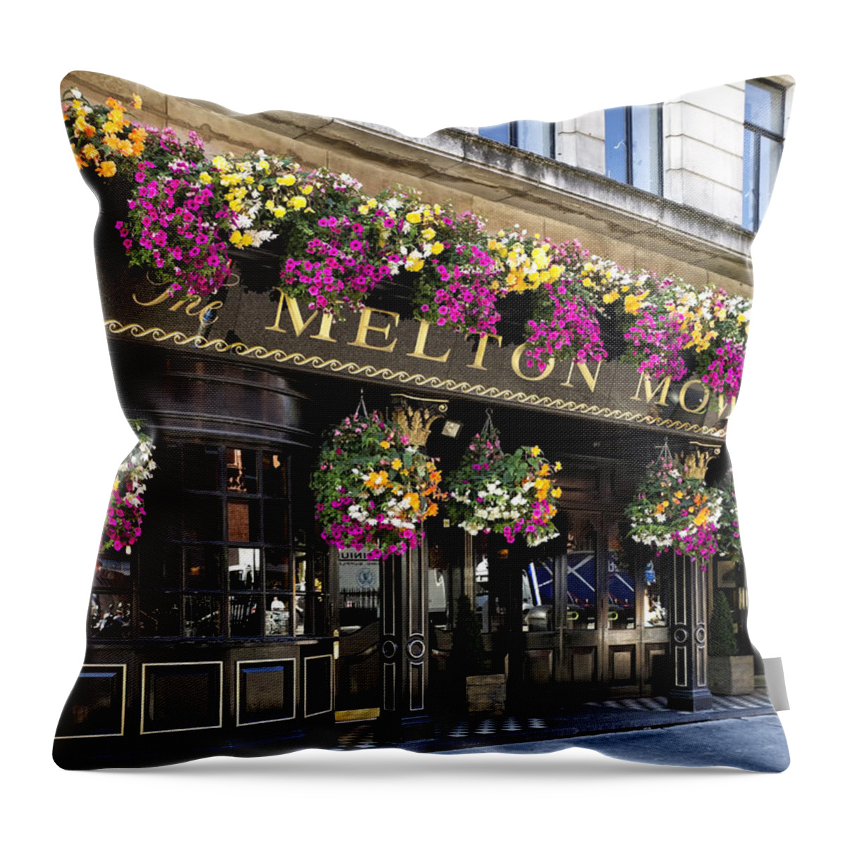 Pub Throw Pillow featuring the photograph The Melton Mowbray #1 by Shirley Mitchell