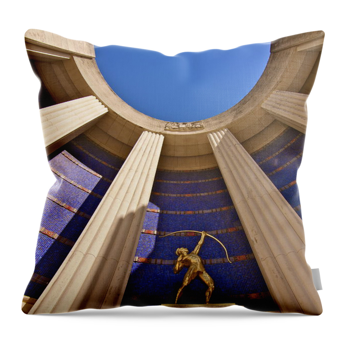 Hall Of State Throw Pillow featuring the photograph Tejas Indian by John Babis