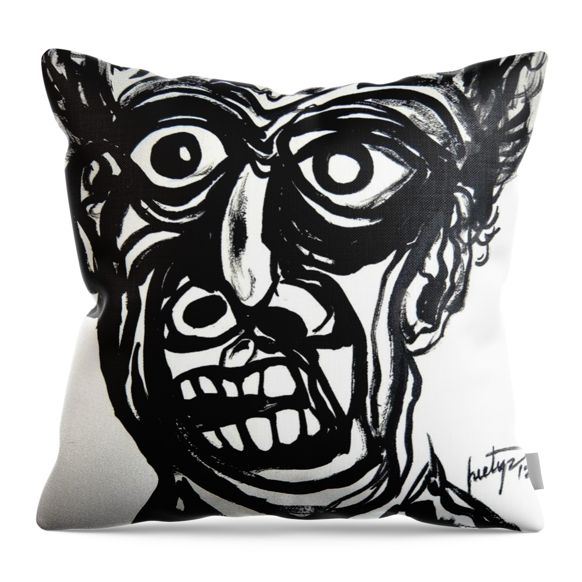 Temper Throw Pillow featuring the painting Temperiment by Piety Dsilva
