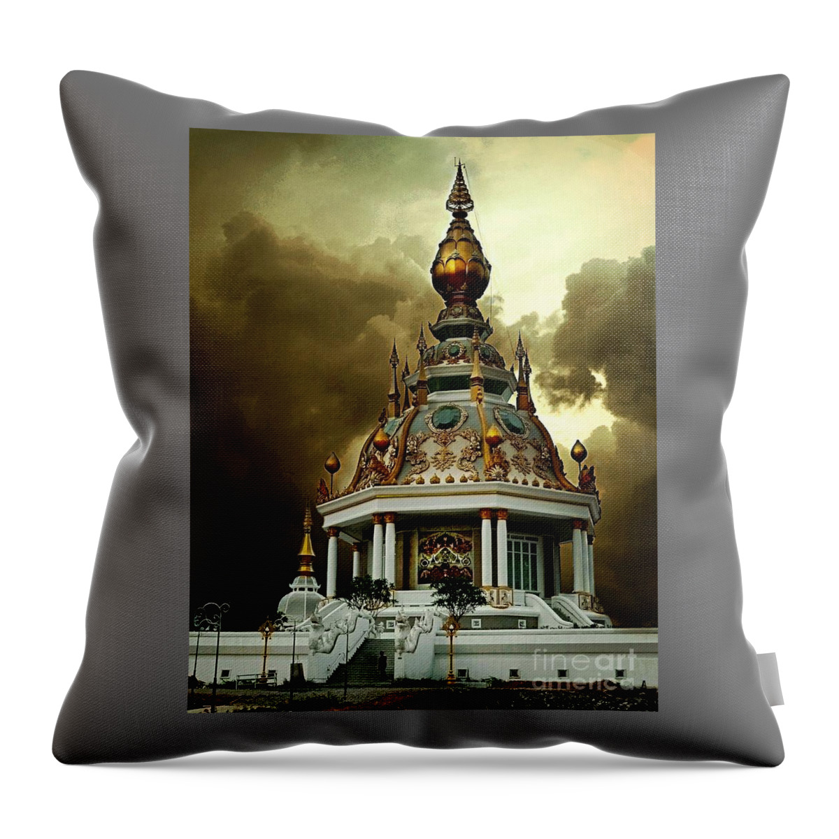 Temple Throw Pillow featuring the photograph Temple of Clouds by Ian Gledhill