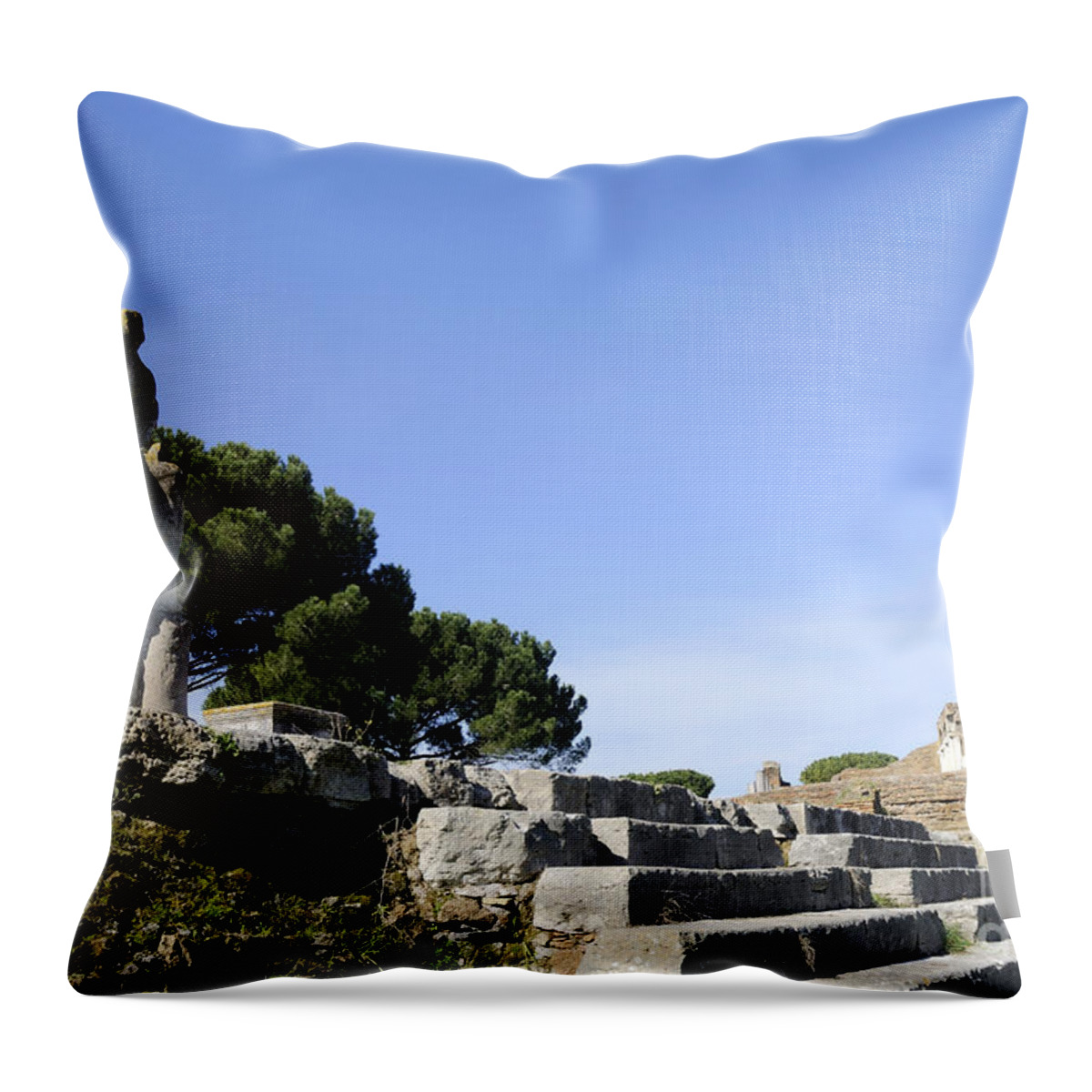 Italy Throw Pillow featuring the photograph Temple of Hercules in Ostia by Brenda Kean