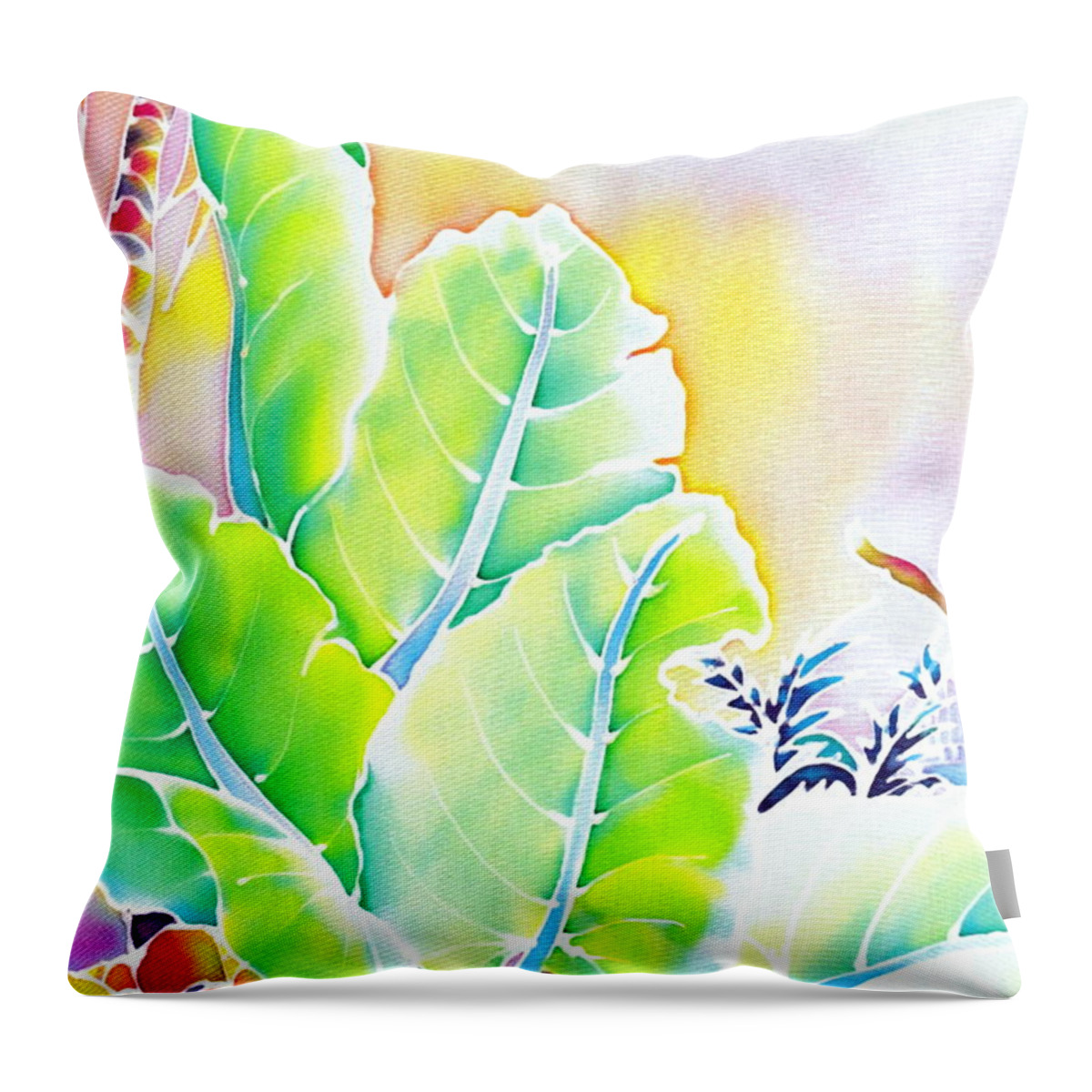 Evening Light Throw Pillow featuring the painting Tender evening by Hisayo OHTA