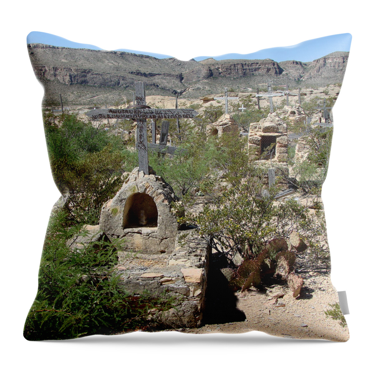 Desert Throw Pillow featuring the photograph Terlingua by Linda Cox