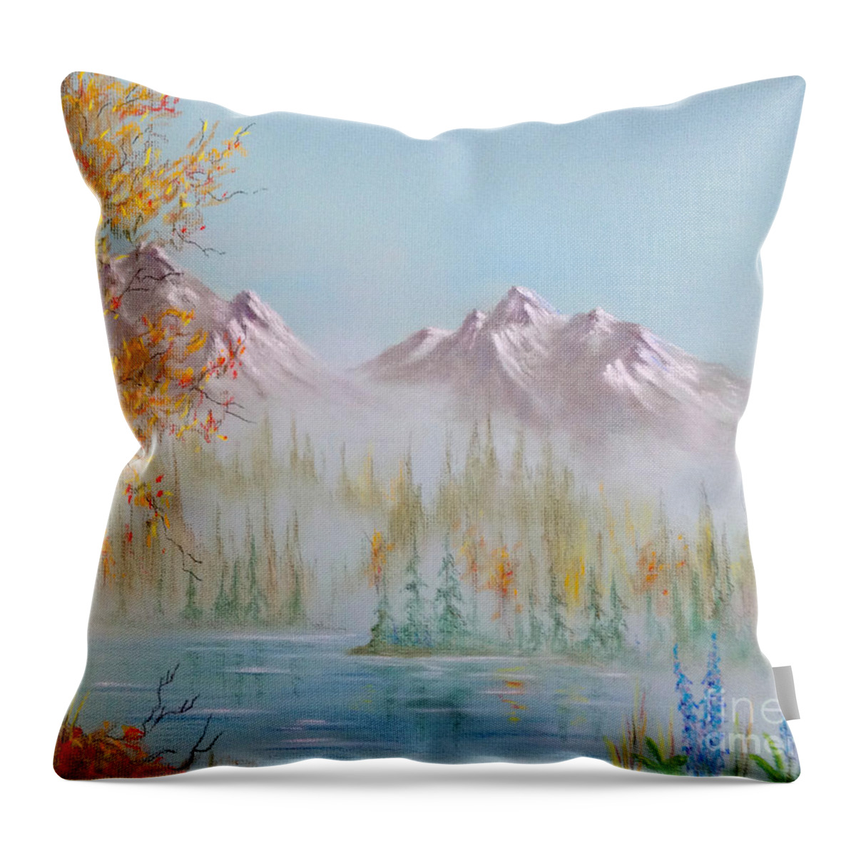Pastel Throw Pillow featuring the pastel Termination Dust by Teresa Ascone