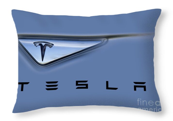 Tesla Throw Pillow featuring the photograph Tesla Artwork by David Millenheft