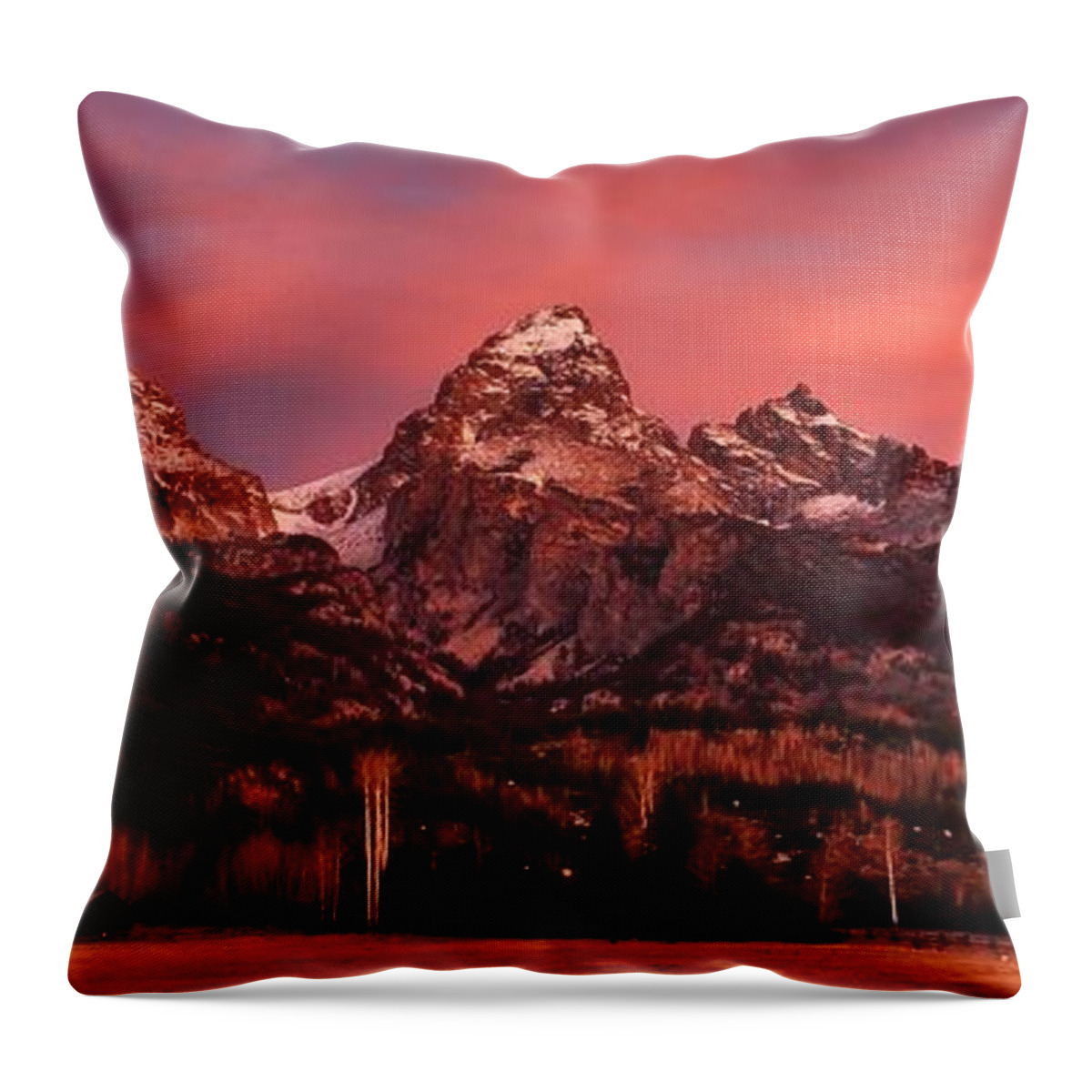 Grand Tetons Throw Pillow featuring the photograph Teton Color by Benjamin Yeager